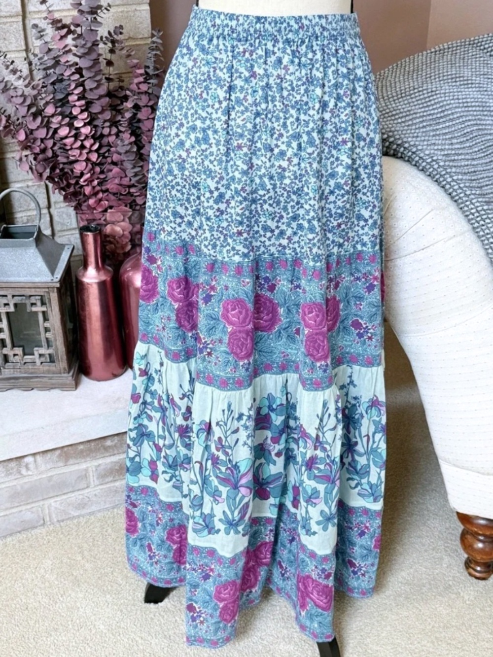 SPELL Love Jetty Maxi Skirt - Blue Nirvana